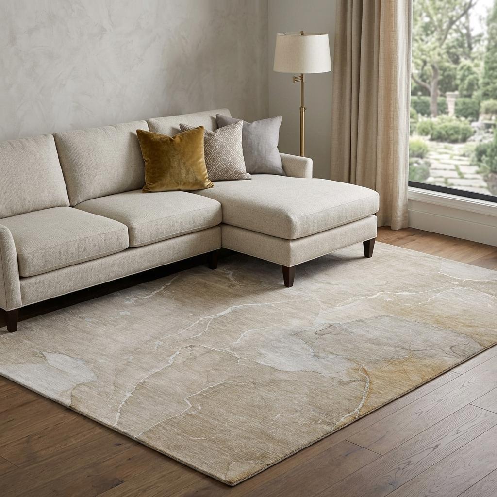 8' X 10' Beige And Taupe Abstract Shag Washable Area Rug With UV Protection - HomeRoots - Flyclothing LLC