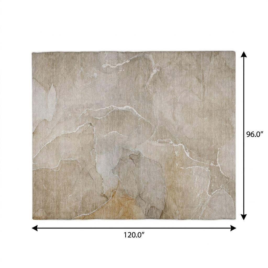 8' X 10' Beige And Taupe Abstract Shag Washable Area Rug With UV Protection - HomeRoots - Flyclothing LLC