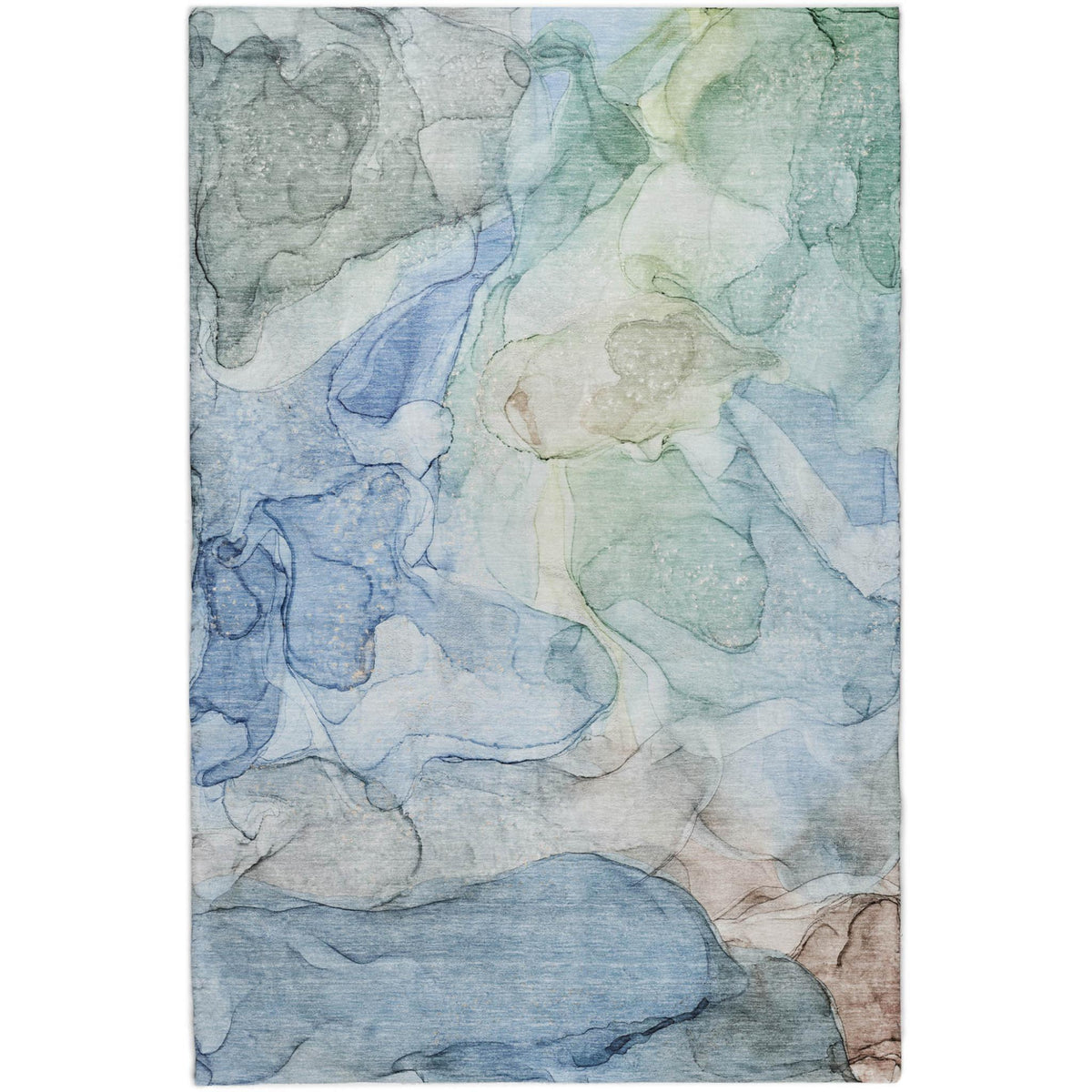 10' X 14' Blue And Teal Abstract Shag Washable Area Rug With UV Protection - HomeRoots - Flyclothing LLC