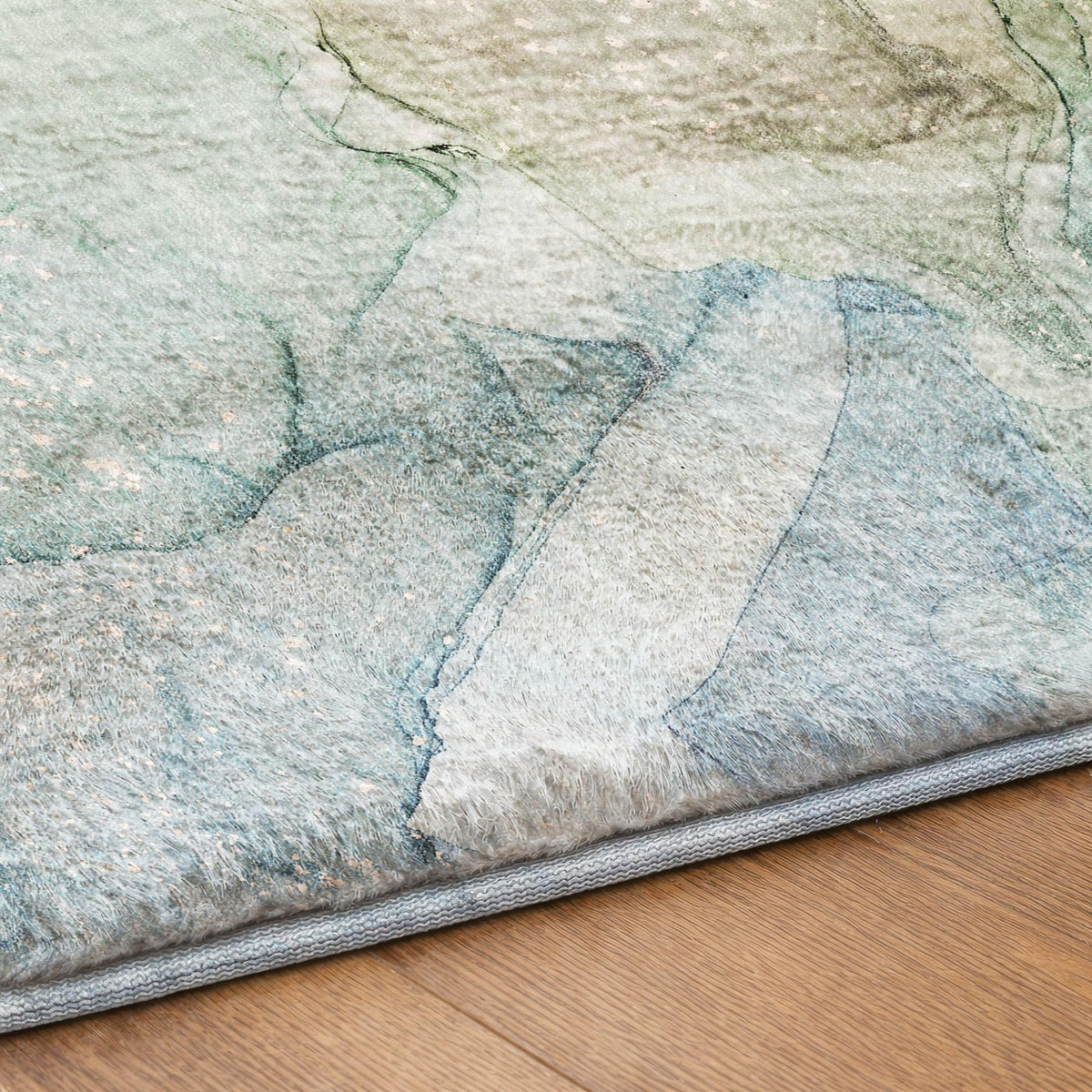 10' X 14' Blue And Teal Abstract Shag Washable Area Rug With UV Protection - HomeRoots - Flyclothing LLC