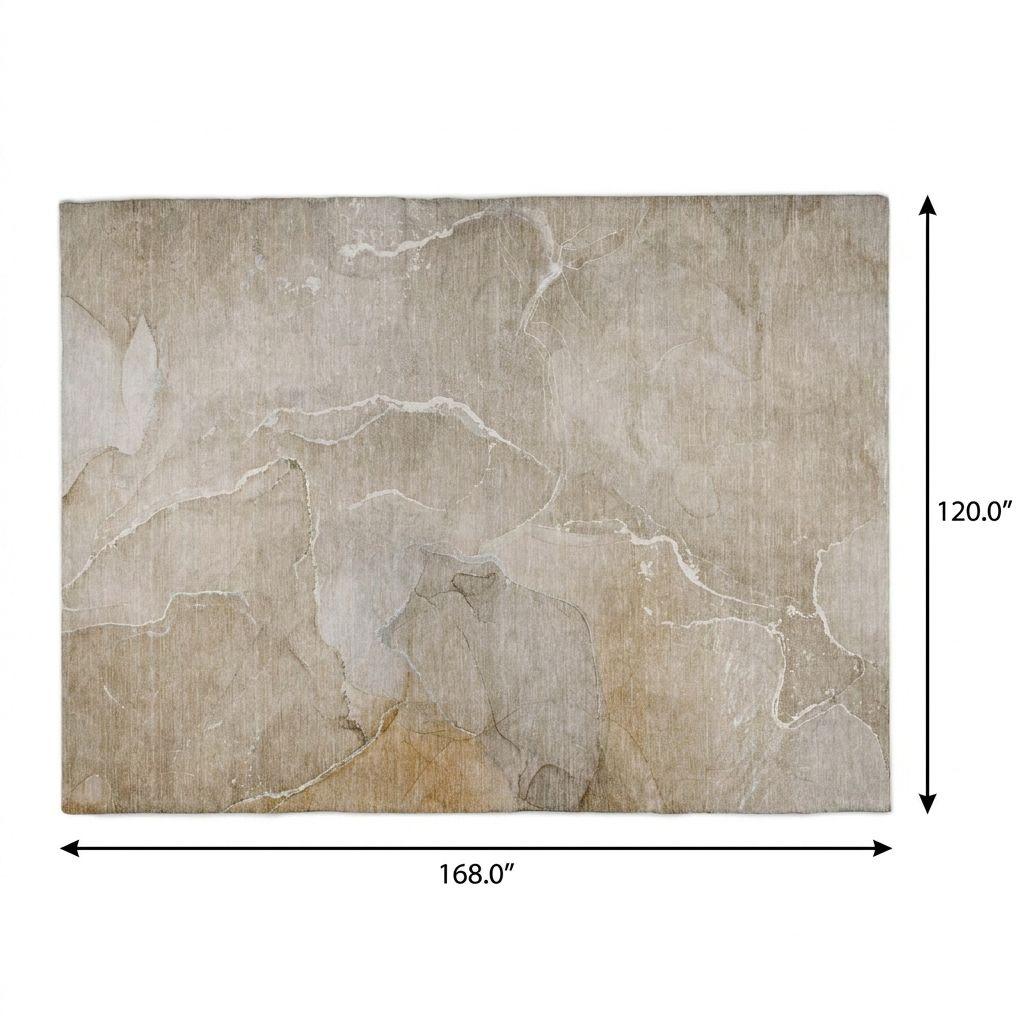 10' X 14' Beige And Taupe Abstract Shag Washable Area Rug With UV Protection - HomeRoots - Flyclothing LLC