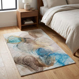 3' X 5' Beige And Brown Abstract Shag Washable Area Rug With UV Protection - HomeRoots - Flyclothing LLC