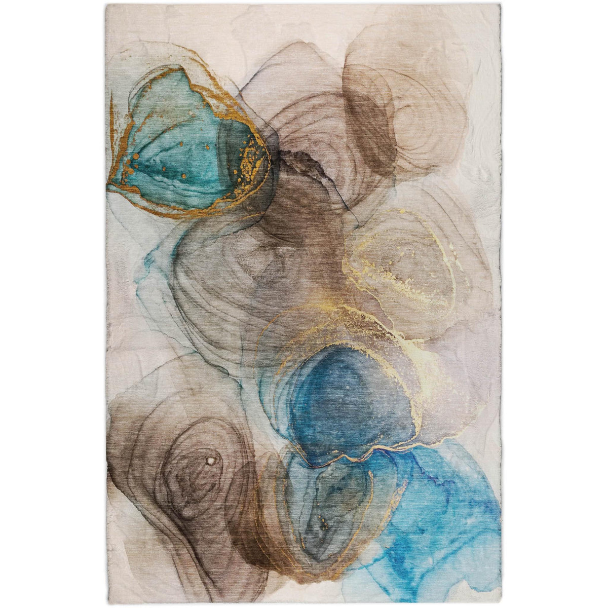 3' X 5' Beige And Brown Abstract Shag Washable Area Rug With UV Protection - HomeRoots - Flyclothing LLC