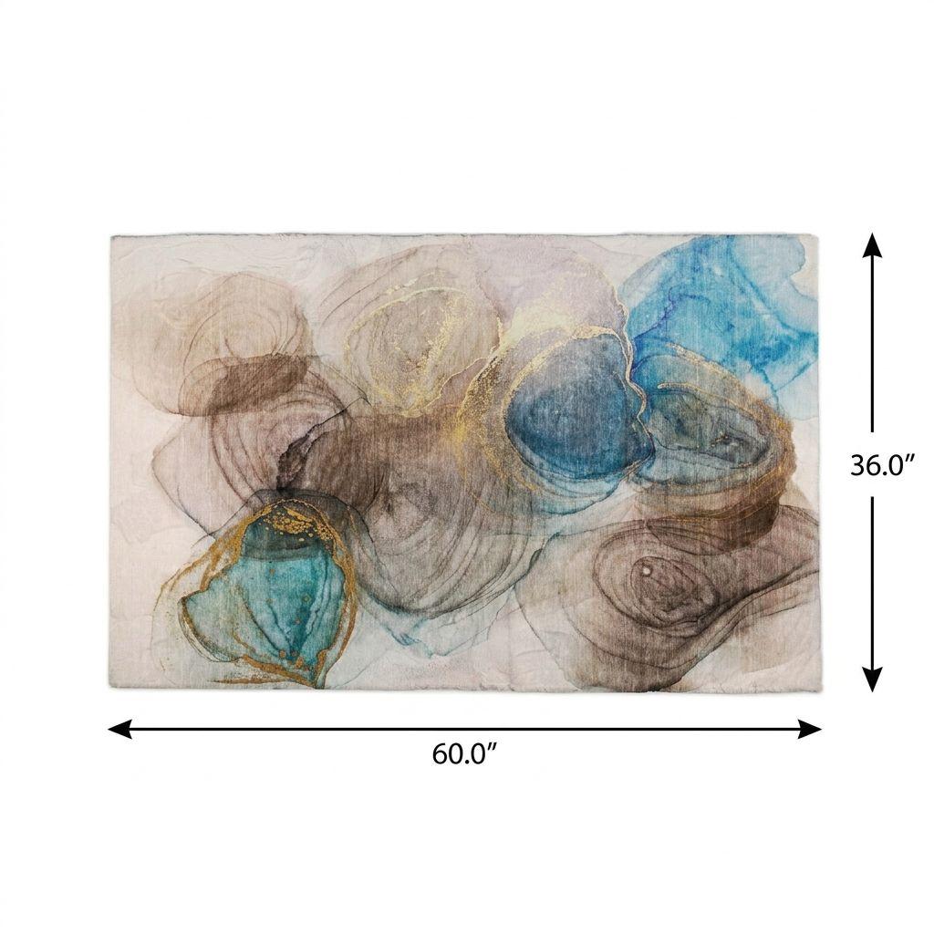 3' X 5' Beige And Brown Abstract Shag Washable Area Rug With UV Protection - HomeRoots - Flyclothing LLC