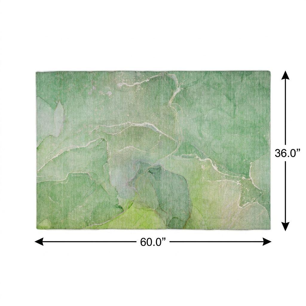 3' X 5' Green And Teal Abstract Shag Washable Area Rug With UV Protection - HomeRoots - Flyclothing LLC