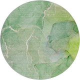 8' Green And Teal Abstract Shag Washable Round Rug With UV Protection - HomeRoots - Flyclothing LLC