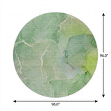 8' Green And Teal Abstract Shag Washable Round Rug With UV Protection - HomeRoots - Flyclothing LLC