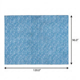 8' X 10' Blue And Denim Blue Geometric Shag Washable Area Rug With UV Protection - HomeRoots - Flyclothing LLC