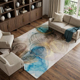 8' X 10' Beige And Brown Abstract Shag Washable Area Rug With UV Protection - HomeRoots - Flyclothing LLC