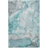 10' X 14' Teal And Gray Abstract Shag Washable Area Rug With UV Protection - HomeRoots - Flyclothing LLC