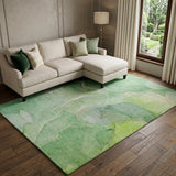 9' X 12' Green And Teal Abstract Shag Washable Area Rug With UV Protection - HomeRoots - Flyclothing LLC