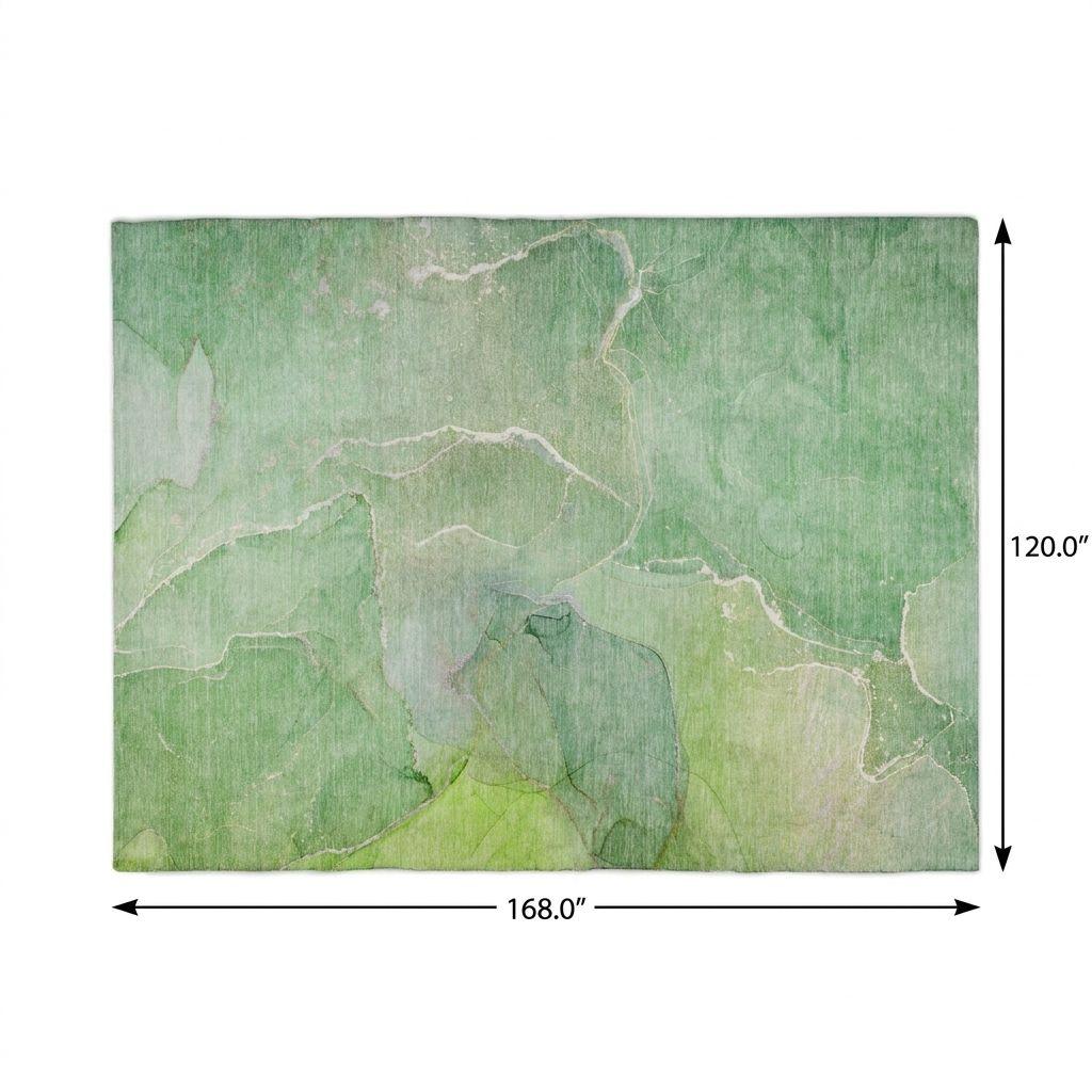 10' X 14' Green And Teal Abstract Shag Washable Area Rug With UV Protection - HomeRoots - Flyclothing LLC