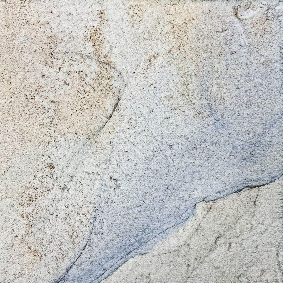 3' X 5' Blue And Denim Blue Abstract Shag Washable Area Rug With UV Protection - HomeRoots - Flyclothing LLC