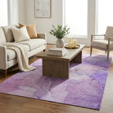 5' X 8' Purple And Lavender Abstract Shag Washable Area Rug With UV Protection - HomeRoots - Flyclothing LLC