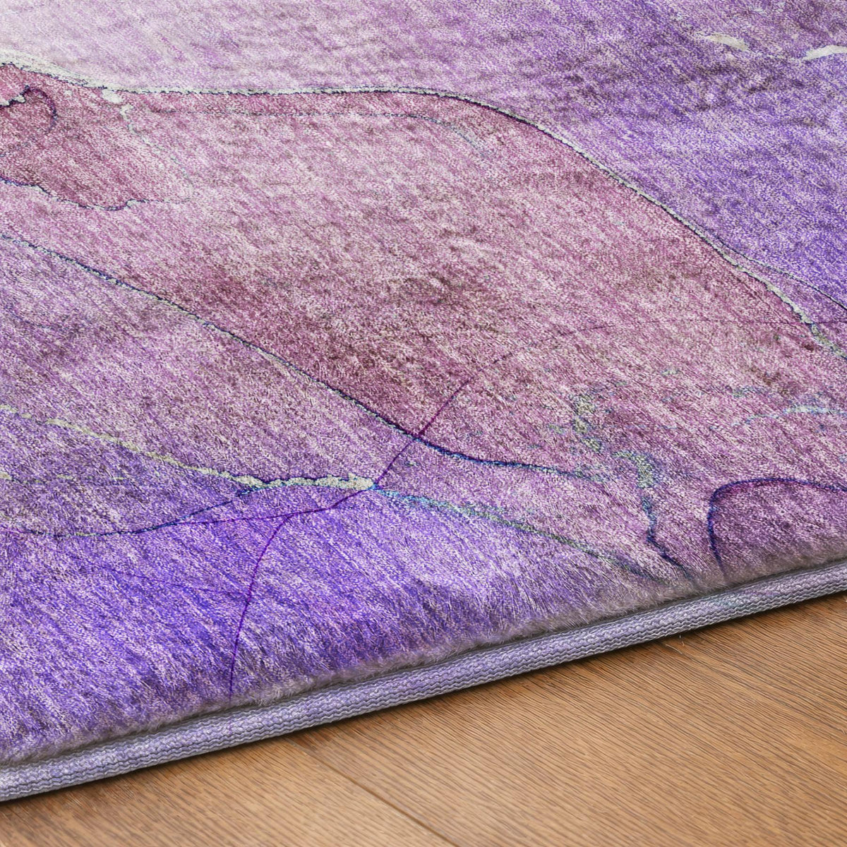 5' X 8' Purple And Lavender Abstract Shag Washable Area Rug With UV Protection - HomeRoots - Flyclothing LLC