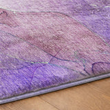 5' X 8' Purple And Lavender Abstract Shag Washable Area Rug With UV Protection - HomeRoots - Flyclothing LLC