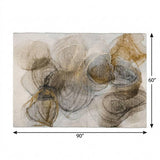 5' X 8' Brown And Ivory Abstract Shag Washable Area Rug With UV Protection - HomeRoots - Flyclothing LLC