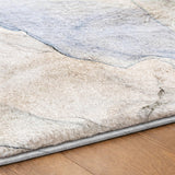 5' X 8' Blue And Denim Blue Abstract Shag Washable Area Rug With UV Protection - HomeRoots - Flyclothing LLC