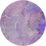 8' Purple And Lavender Abstract Shag Washable Round Rug With UV Protection - HomeRoots - Flyclothing LLC