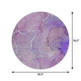 8' Purple And Lavender Abstract Shag Washable Round Rug With UV Protection - HomeRoots - Flyclothing LLC