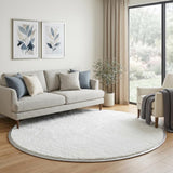 8' Blue And Denim Blue Abstract Shag Washable Round Rug With UV Protection - HomeRoots - Flyclothing LLC