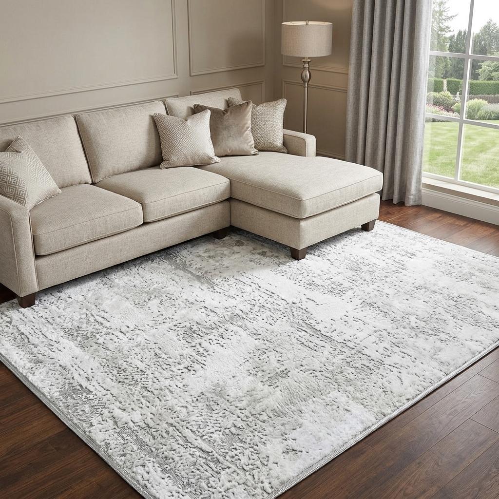 8' X 10' Blue And Denim Blue Abstract Shag Washable Area Rug With UV Protection - HomeRoots - Flyclothing LLC