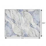 9' X 12' Blue And Denim Blue Abstract Shag Washable Area Rug With UV Protection - HomeRoots - Flyclothing LLC