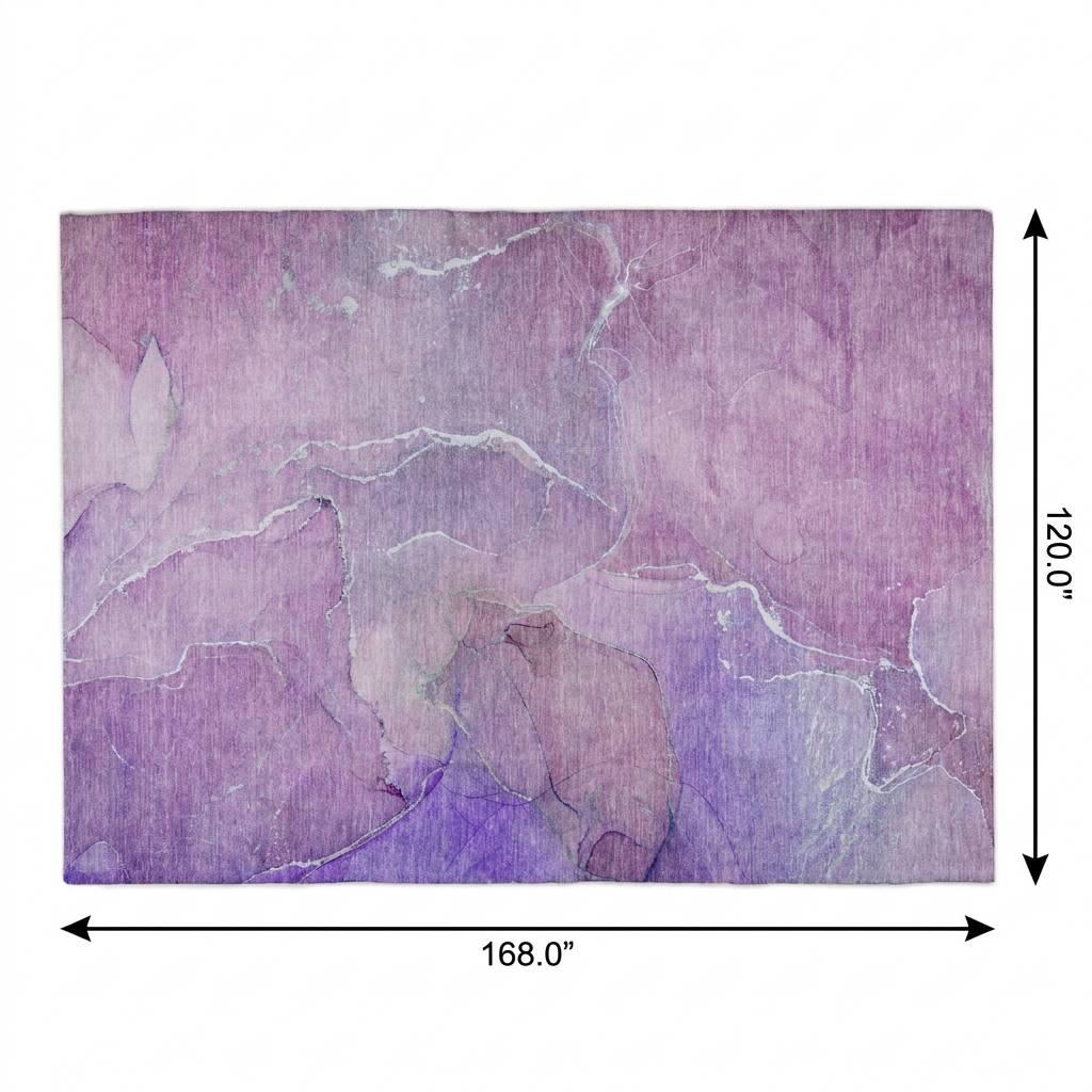10' X 14' Purple And Lavender Abstract Shag Washable Area Rug With UV Protection - HomeRoots - Flyclothing LLC