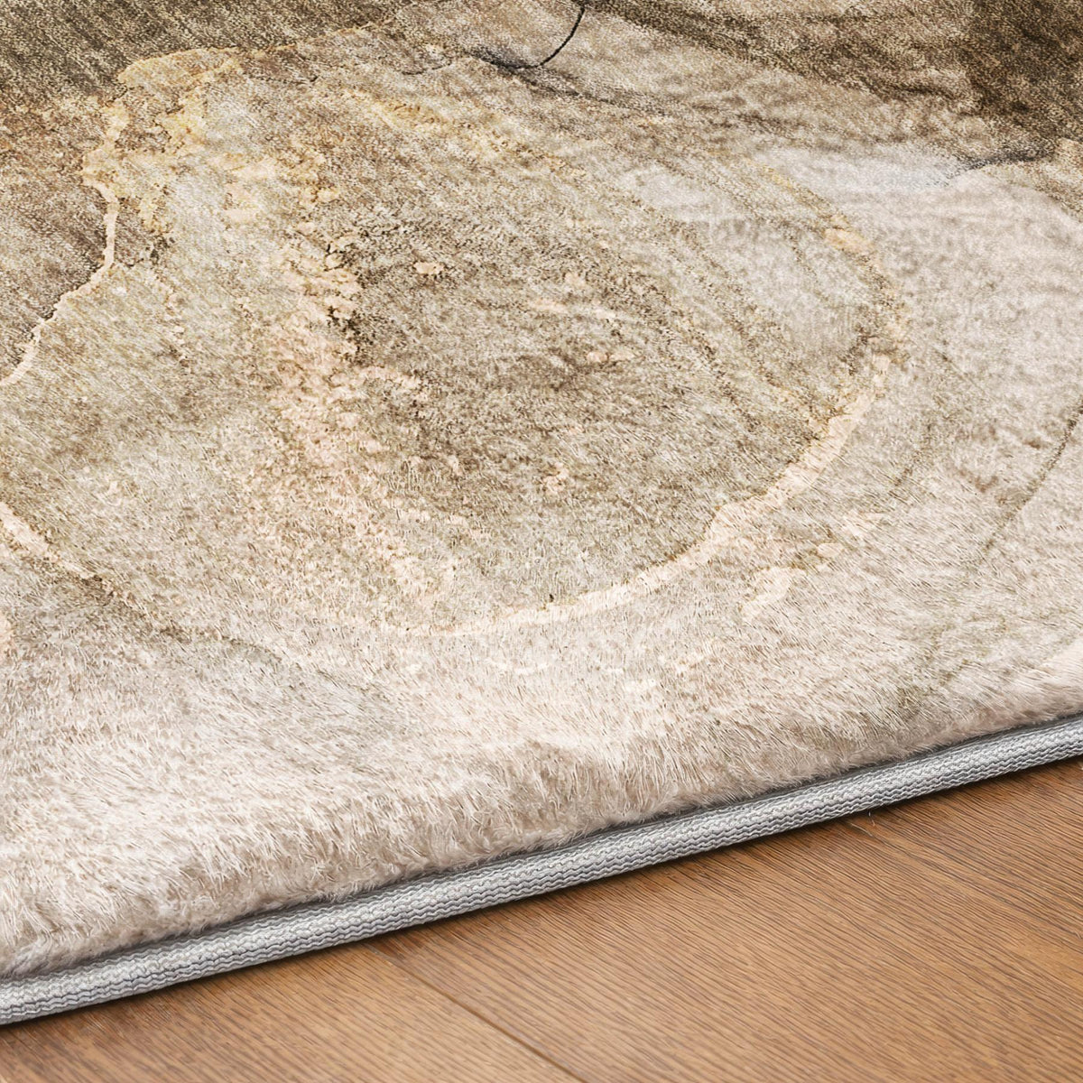 10' X 14' Brown And Ivory Abstract Shag Washable Area Rug With UV Protection - HomeRoots - Flyclothing LLC