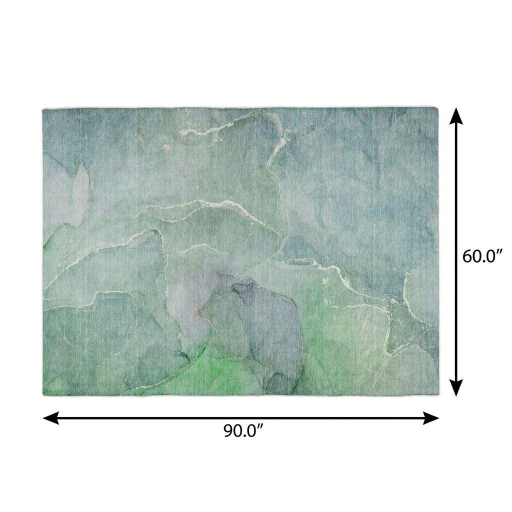 5' X 8' Teal And Green Abstract Shag Washable Area Rug With UV Protection - HomeRoots - Flyclothing LLC