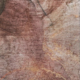 5' X 8' Burgundy And Blush Abstract Shag Washable Area Rug With UV Protection - HomeRoots - Flyclothing LLC
