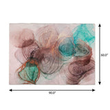 5' X 8' Burgundy And Blush Abstract Shag Washable Area Rug With UV Protection - HomeRoots - Flyclothing LLC