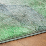 8' Teal And Green Abstract Shag Washable Round Rug With UV Protection - HomeRoots - Flyclothing LLC