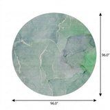 8' Teal And Green Abstract Shag Washable Round Rug With UV Protection - HomeRoots - Flyclothing LLC