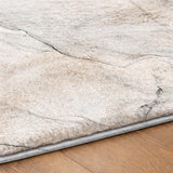 8' Gray And Charcoal Abstract Shag Washable Round Rug With UV Protection - HomeRoots - Flyclothing LLC