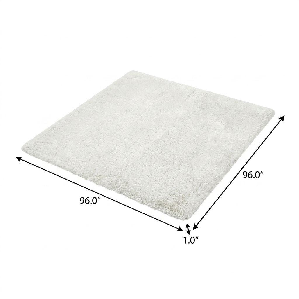 8' Gray And Charcoal Abstract Shag Washable Round Rug With UV Protection - HomeRoots - Flyclothing LLC