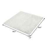 8' Gray And Charcoal Abstract Shag Washable Round Rug With UV Protection - HomeRoots - Flyclothing LLC