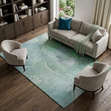 8' X 10' Teal And Green Abstract Shag Washable Area Rug With UV Protection - HomeRoots - Flyclothing LLC