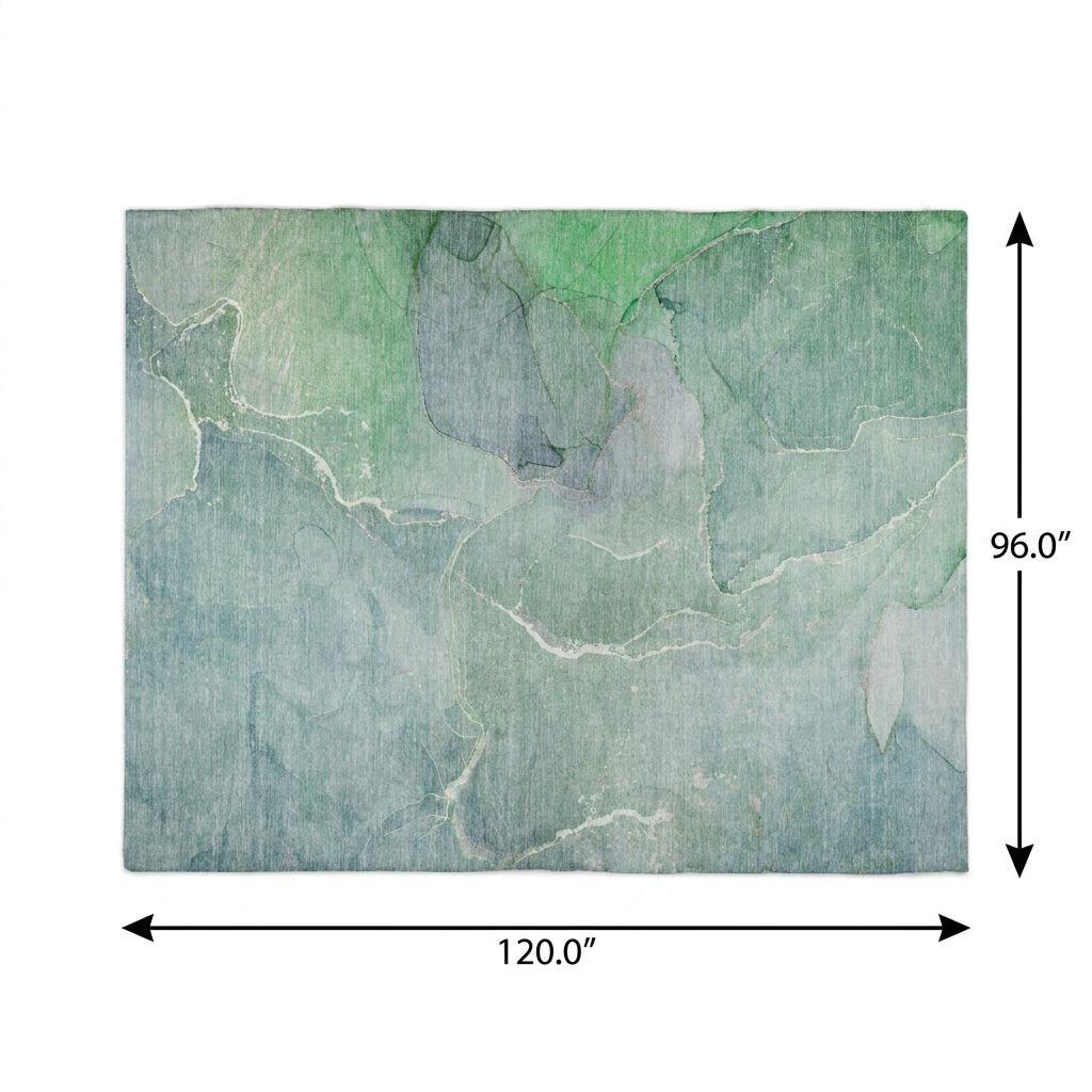 8' X 10' Teal And Green Abstract Shag Washable Area Rug With UV Protection - HomeRoots - Flyclothing LLC