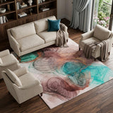 9' X 12' Burgundy And Blush Abstract Shag Washable Area Rug With UV Protection - HomeRoots - Flyclothing LLC