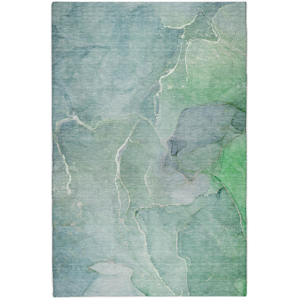 9' X 12' Teal And Green Abstract Shag Washable Area Rug With UV Protection - HomeRoots - Flyclothing LLC