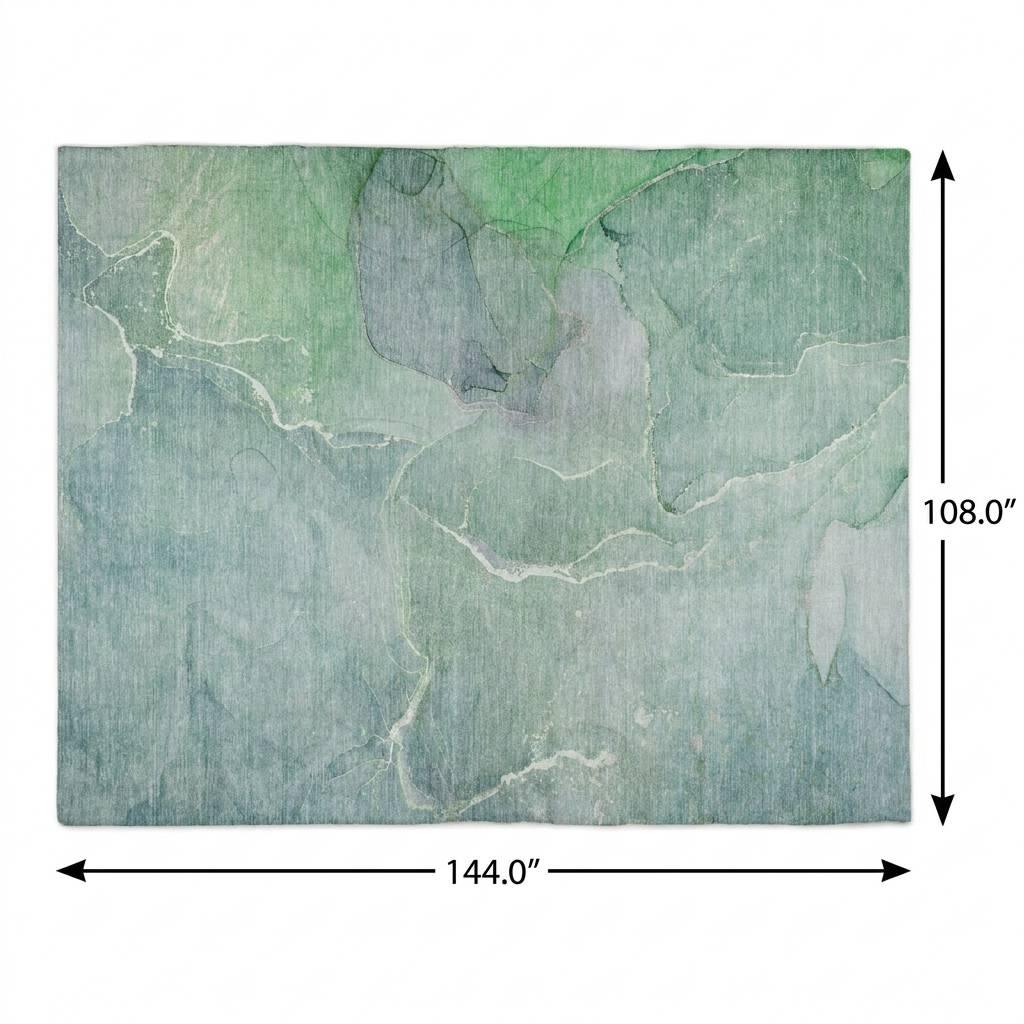 9' X 12' Teal And Green Abstract Shag Washable Area Rug With UV Protection - HomeRoots - Flyclothing LLC