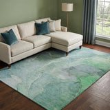 10' X 14' Teal And Green Abstract Shag Washable Area Rug With UV Protection - HomeRoots - Flyclothing LLC
