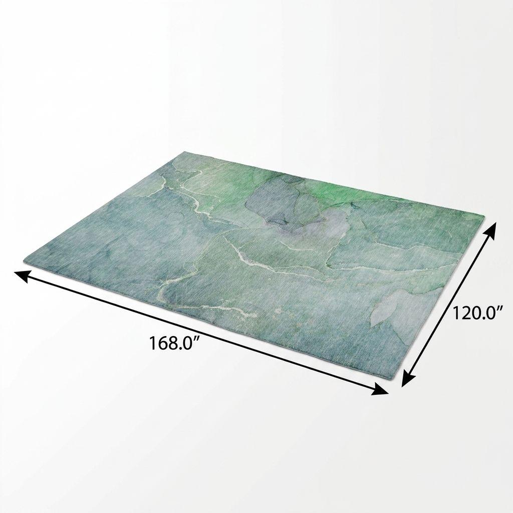 10' X 14' Teal And Green Abstract Shag Washable Area Rug With UV Protection - HomeRoots - Flyclothing LLC