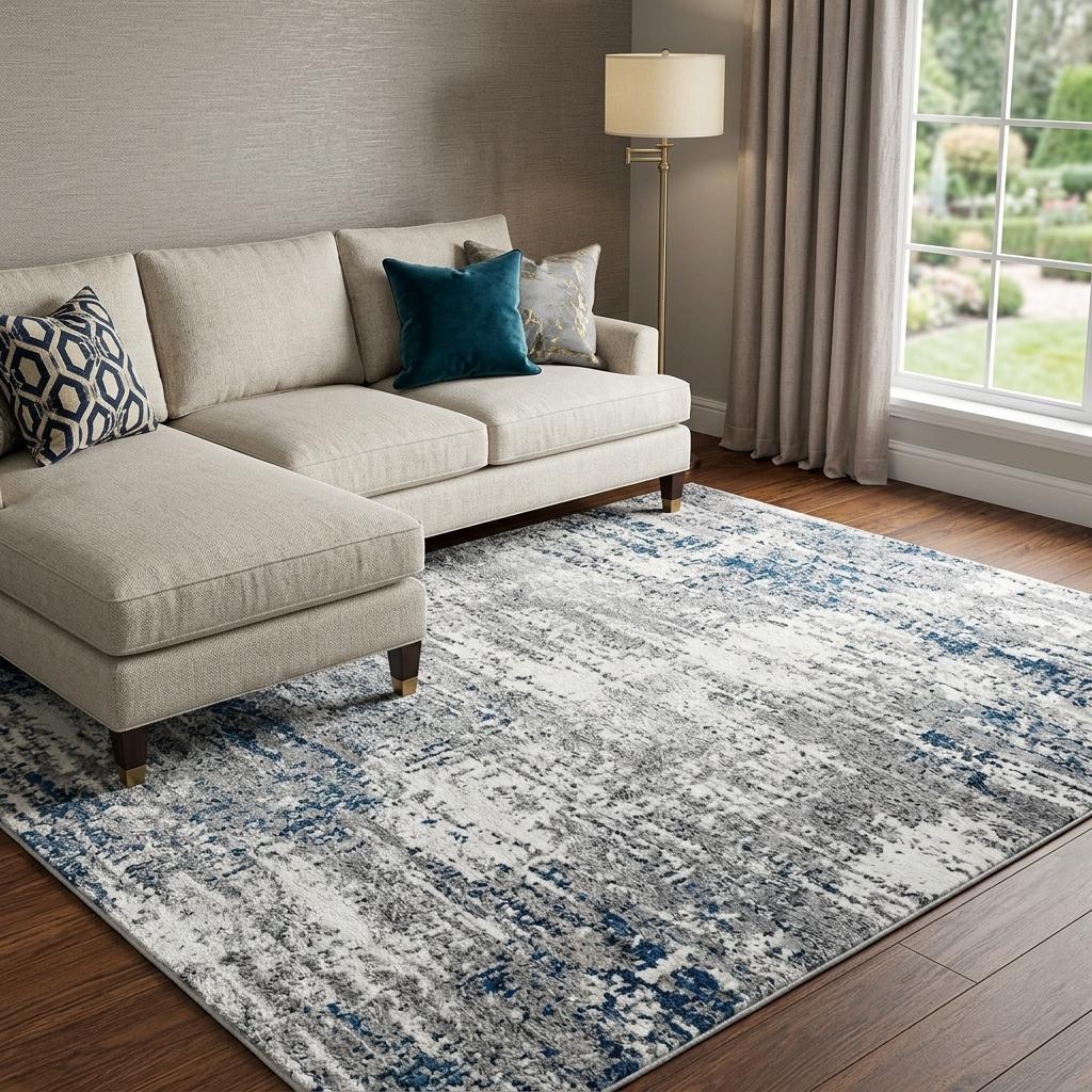 10' X 14' Gray And Charcoal Abstract Shag Washable Area Rug With UV Protection - HomeRoots - Flyclothing LLC
