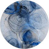 8' Navy Blue And Denim Blue Abstract Shag Washable Round Rug With UV Protection - HomeRoots - Flyclothing LLC