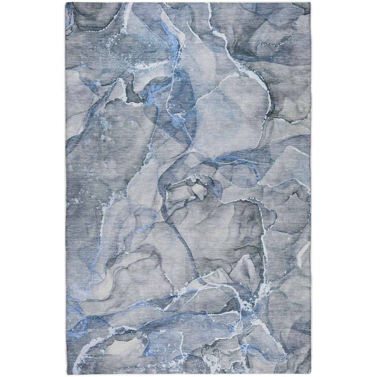 3' X 5' Blue And Gray Abstract Shag Washable Area Rug With UV Protection - HomeRoots - Flyclothing LLC