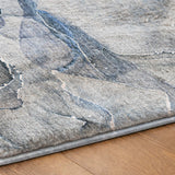 3' X 5' Blue And Gray Abstract Shag Washable Area Rug With UV Protection - HomeRoots - Flyclothing LLC
