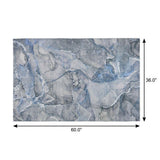 3' X 5' Blue And Gray Abstract Shag Washable Area Rug With UV Protection - HomeRoots - Flyclothing LLC
