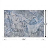 5' X 8' Blue And Gray Abstract Shag Washable Area Rug With UV Protection - HomeRoots - Flyclothing LLC
